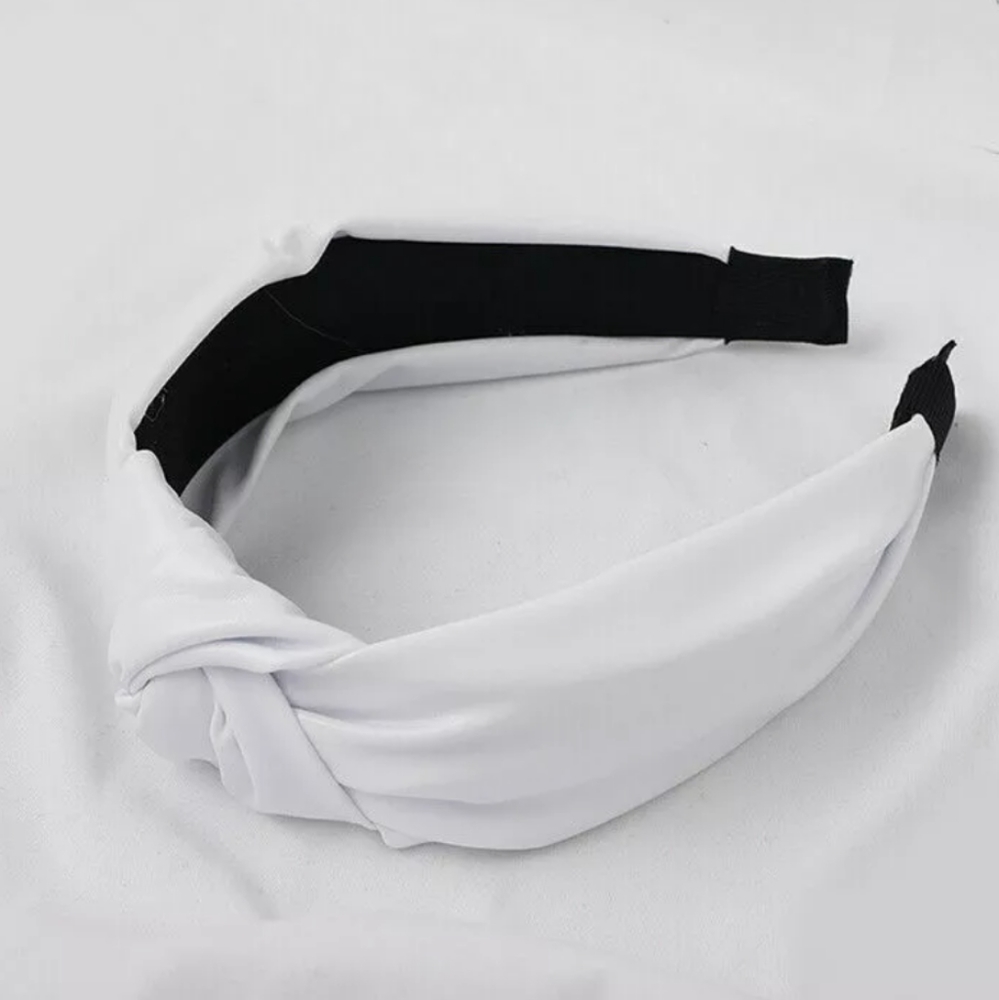 White Faux Leather Headband